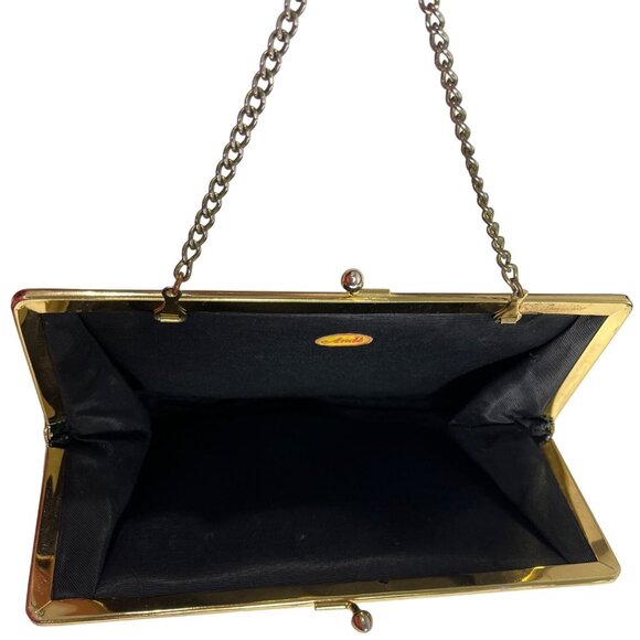 Vintage Andé Women's Cute Black & Gold Evening Party Clutch Sz S - Picture 9 of 12